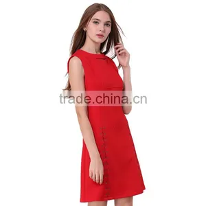 2017 Office Casual Pictures Sleeveless Dress for Ladies thumbnail-4