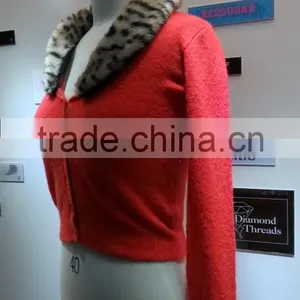 2014 Ladies Knitted Sweater,cardigan With Mohair thumbnail-2