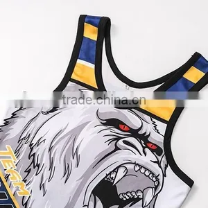 Specialized Custom Sublimation Printing Cheap Wrestling Singlets for Sale thumbnail-3