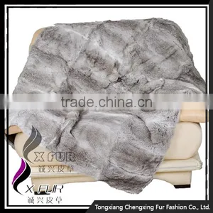CX-D-08D Throw Single Side Fur Blanket Thick Real Rabbit Fur Blanket thumbnail-5