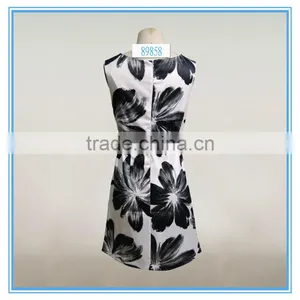 Summer Women Casual One Piece Midi Dress Hollow Out Design In Floral Print thumbnail-3