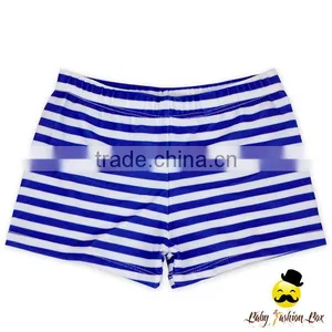 Summer Kids Elastic Cotton Children Striped Blue Young Girl Beach Shorts Clothes Swimwear thumbnail-1