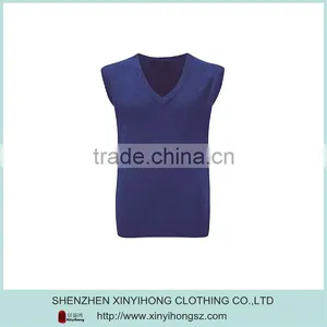 Promotion Blank Color V-Neck Sleeveless Ladies Knitwear Sweater thumbnail-1