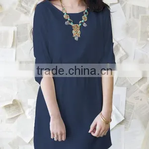 Women Clothes Fall Fashion 3/4 Sleeve Casual Party Clothes Slim Waist Ladies Dress For Wholesale 2017 thumbnail-3