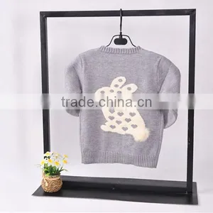 Wholesale Long Sleeve O Neck High Quality Knitting With Rabbit Pattern Girl Sweater Cardigan thumbnail-4