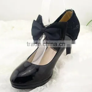 Black Lace and Bowknot Decorative Shoe Ornaments Shoe Lace Clips for Wedding Shoe Accessories thumbnail-3