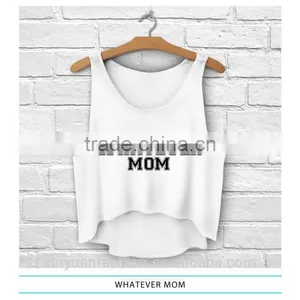 Fashion Girls 3D Design Sleeveless Sports Gym Irregular Tank Top With Pattern For Women thumbnail-3