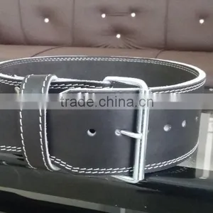 Leather Power Weight Lifting Belt 13 mm Lever Buckle and Pin Buckle thumbnail-1