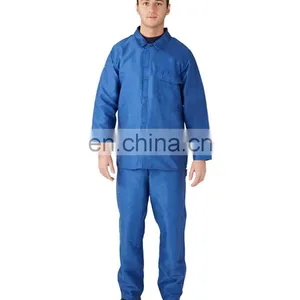 Unisex 100% Cotton Engineering Blue Wear Rough Uniform Workwear With Reflector thumbnail-1
