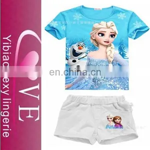 2015 China Wholesale Blue Beauty Kids T-shirts Children Fashion Wear thumbnail-1