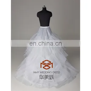 HMY-PPT005 Nylon Chapel Train Ball Gown 3 Tier Floor Length Slip Style Wholesale Petticoats For Women Dresses thumbnail-3