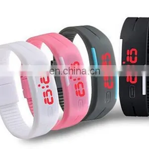 Wholesale Mix 10colors LED Touch Screen Bracelet Couple Tables Silicone Mini Electronic Watch New Fashion Men Women WATCH thumbnail-4