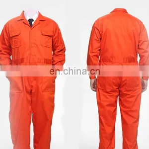 Hot Selling OEM Factory Bright Orange 100% Cotton Professional Safety Coverall Workwear thumbnail-3