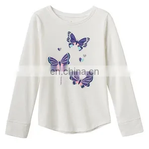 Jumping Beans Kids Clothing, Girls 4- 8 Long Sleeve Slubbed Shirttail Graphic Kids Cartoon T- Shirt thumbnail-3