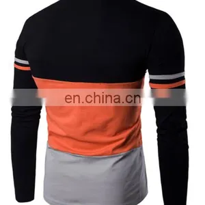 China OEM/ODM Men's Trend Long Sleeve T-shirt Stitching Sweatshirt Round Neck Hit Color thumbnail-2