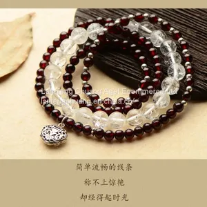 Wine Red Garnet Bracelet 4 Natural Crystal Jewelry Jewelry Beads Japan Original Individual Year of Fate on Hand thumbnail-4