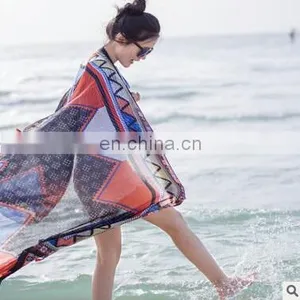 2018 New Folk Style Paisley Retro Silk Scarf Shawl Sunscreen Tourism thumbnail-3