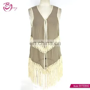 Tassel Hand Crochet Sleeveless New Summer Casual Woman Top thumbnail-1