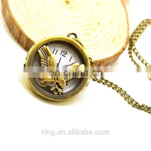 Birthday Present Custom Popular Teenager Vintage Eagle Fashion Quartz Pocket Watches thumbnail-1