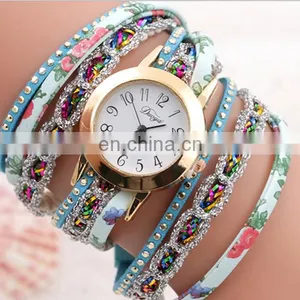 Hot Selling Butterfly Wrap Leather Bracelet Watch With Crystals Quartz Watch Crystal Leather Wrap Bracelets Gifts for Her thumbnail-4