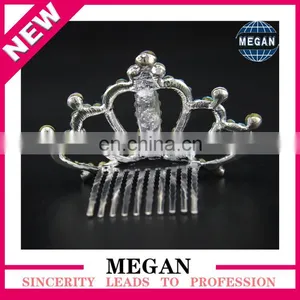 High Quality Crystal Rhinestone Tiara Comb Genuine Hair Comb Clip Pin thumbnail-2