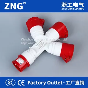 Industrial Plug and Socket 16A5P, 3-way Splitter Industrial Plug and Socket 16A 3P+N+PE thumbnail-1