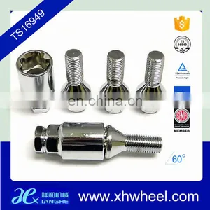 4PC 12x1.5 Chrome Steel Wheel Lug Bolt Lock Set With 2 Keys for Cars thumbnail-4
