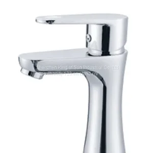 Single Lever Brass Chrome Basin Faucet thumbnail-1
