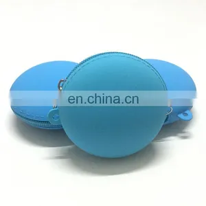 Women Gender Round Key Bags Customized Plain Silicone Coin Purse Wallets thumbnail-2