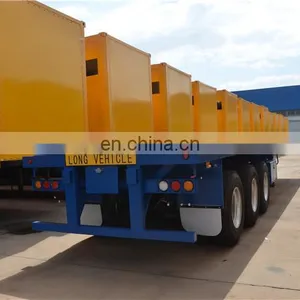 CIMC Stock Flatbed Semi Trailer 3 Axle 40 Tons Container Trailer thumbnail-6