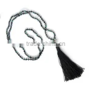 Wholesale 2016 Fashion Crystal Beads Necklace Buddha Head Smooth Tassel Pendant LY1602 thumbnail-2