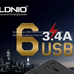 LDNIO 6 USB 3 Outlet Universal Usb Power Strip Desk With Usb Charger Extension Socket thumbnail-4