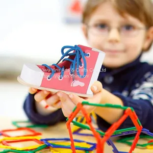 Wooden Lacing Shoe Montessori Toy for Kids thumbnail-2