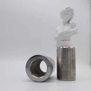 Straight Steel Rebar Coupler /Stainless Steel Threaded Rod Bar Round Screw Sleeve thumbnail-1