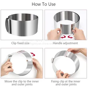Stainless Steel Baking Moulds Birthday Wedding Kitchen Dessert Cake Decorating Tools Adjustable Mousse Ring Round Cake Molds thumbnail-5