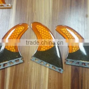 SUP Surfboard Boards Fins Future Fins Honey & Carbon Orange Fins Transparent thumbnail-2