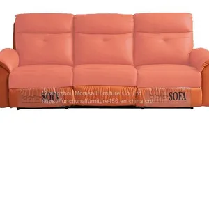 New Space Capsule Leather Function Sofa Modern Minimalist Living Room Three-Seat Electric Function Sofa thumbnail-5