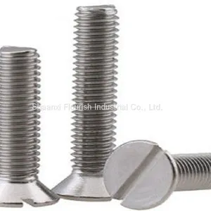 Standard Slotted Head Screw , Zinc Plated Stainless Steel Slotted Countersunk Screw thumbnail-2