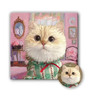 Custom Pet Portrait Oil Painting on Canvas - Handmade With Eco-Friendly Paints thumbnail-1