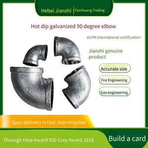 Negotiable Price for Large Orders. Jianzhi Threaded Pipe Fittings. Jianzhi Brand Galvanized Pipe Fittings. Hot-dip Galvanized 90-degree Elbow thumbnail-3