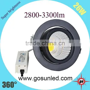 2016 Hot Sales 360 Degree Roatatable 26W Gimbal Led Downlight for Shop thumbnail-2