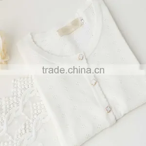 Sweet Hollowed Knitted Sweater Cardigan for Lady's Wear thumbnail-3