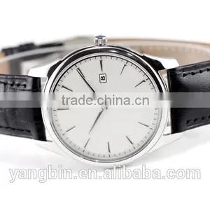 2015 Hot Selling Men Stainless Steel Leather Band Factory Watch thumbnail-3