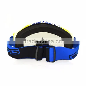 BJ-MG-013A Manufacturer Adult Reflective Yellow & Blue Frame Motorcycle Motocross Goggles thumbnail-5