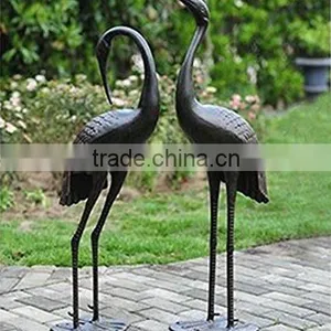 Patio Sense Sculpture Cast Aluminum Cranes Set Sculpture For Garden Decoration thumbnail-6