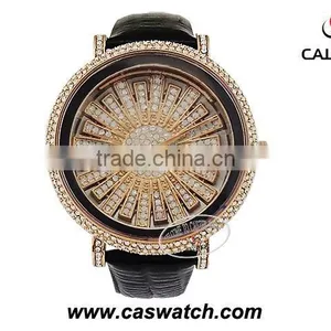 Newest Fashion Czech Stone Brand Watches Big Alloy Dial Pasted Czech Stone Watches for Lady thumbnail-1