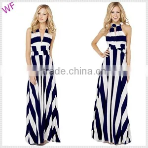 Ladies Western Stripe Long Maxi Dress thumbnail-2