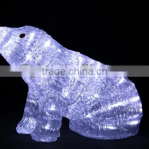 3D LED Christmas Acrylic Bear Motif Battery Light thumbnail-1