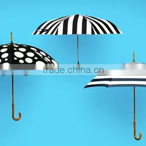 Classical Black and White Fashion Straight Umbrella,gift Umbrella,ladies Beautiful Umrella thumbnail-1