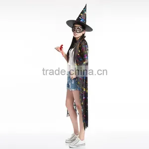 Halloween Cosplay Costume Props Witch Cloak Hat thumbnail-5